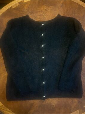 Sezane Gaspard Black Button-Front or Back Women's Sweater 40